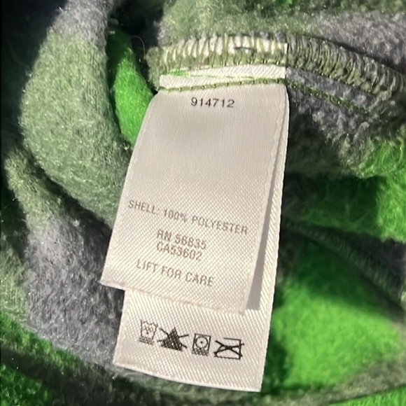 Cabelas Youth Unisex Green Grey Plaid Fleeced Zip Up Jacket Size XL - Picture 12 of 13